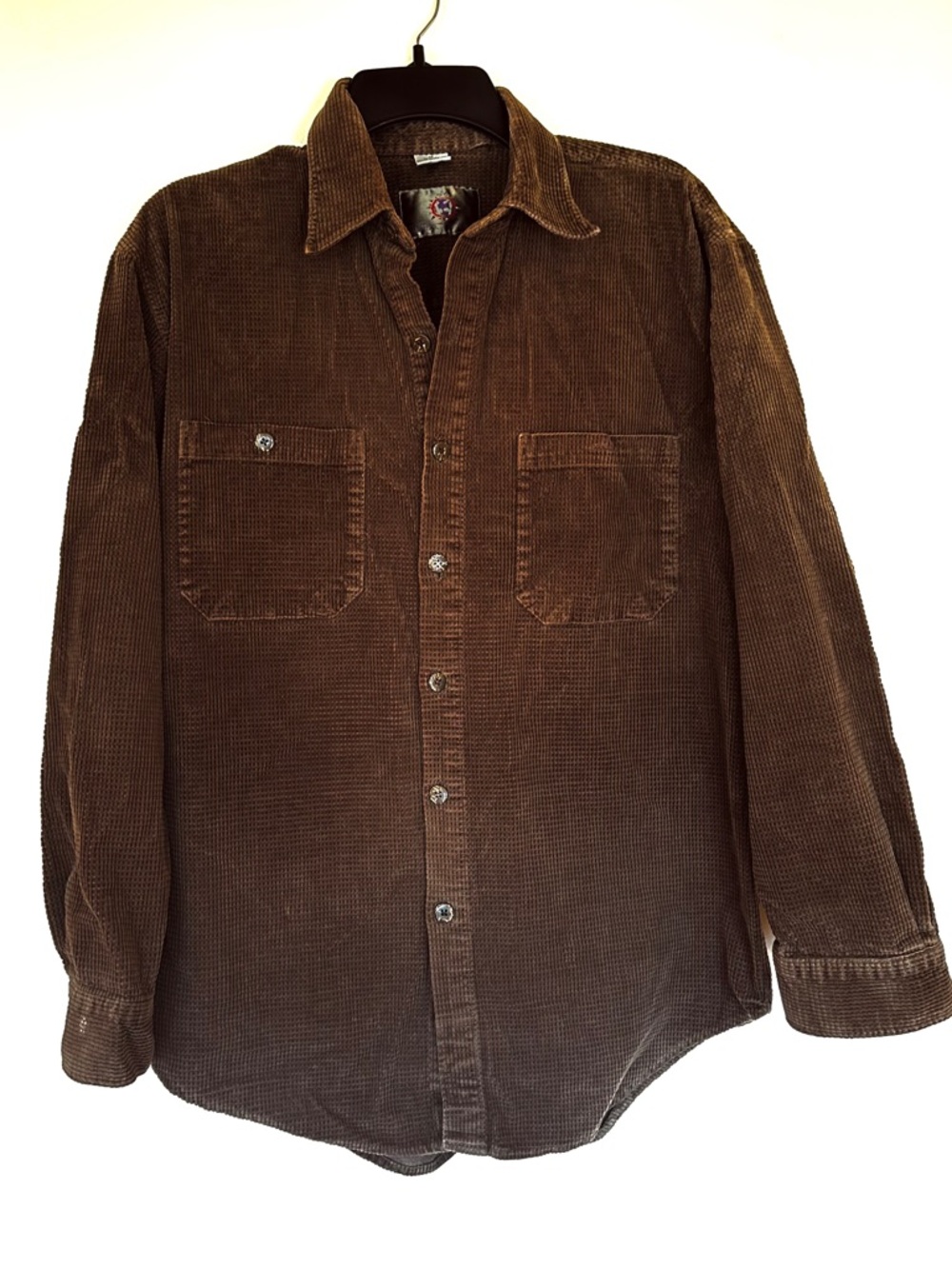 Corduroy Boyfriend Shirt in Dark Brown